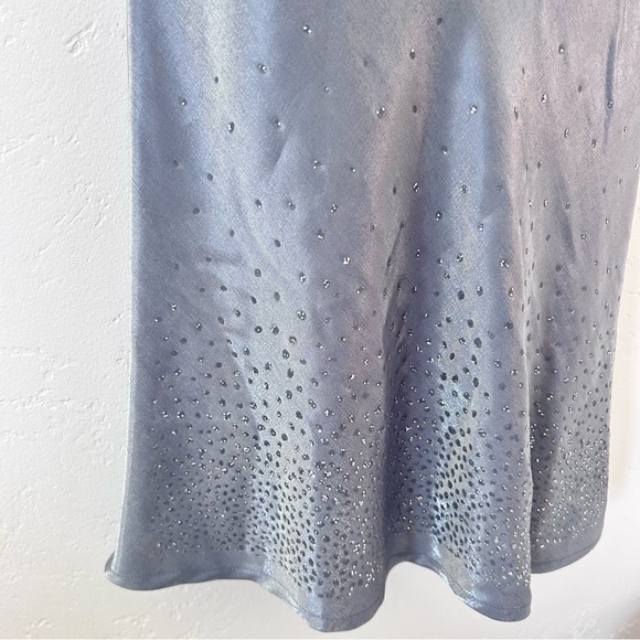 Vintage Y2K Women's Silver Metallic Glitter Trim Midi Skirt Size S Fairy - Picture 4 of 9